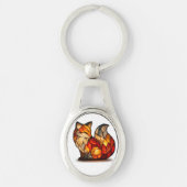 Lucky Fox Charm Metal Keychain (Voorkant)
