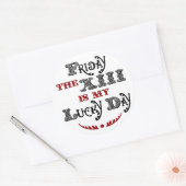 Lucky Friday le 13ème Sticker blanc rond (Enveloppe)