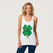 Lucky glitter 4 bladklaver tanktop (Volledige Voorkant)