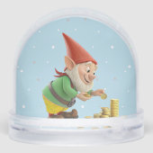 Lucky Gnome Elf with Gold Coins Snow Globe (Arrière)