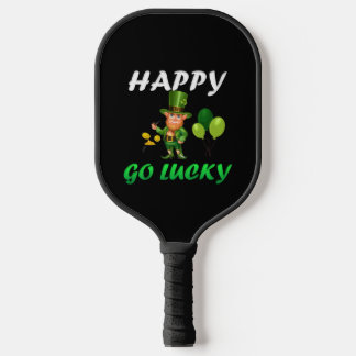 Lucky Gnome Leprechaun Rainbow met een pot goud Pickleball Paddle