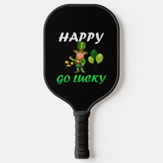 Lucky Gnome Leprechaun Rainbow met een pot goud Pickleball Paddle (Voorkant)