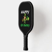 Lucky Gnome Leprechaun Rainbow met een pot goud Pickleball Paddle (Links)
