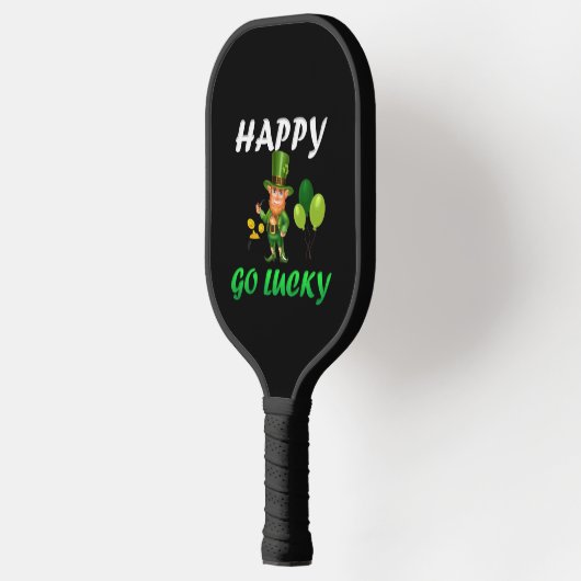 Lucky Gnome Leprechaun Rainbow met een pot goud Pickleball Paddle (Links)