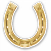 Lucky gold hoefijzer sticker (Voorkant)
