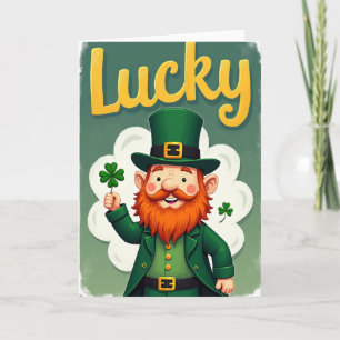 Lucky Gold Leprechaun Kaart