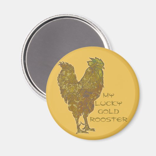 Lucky Gold Rooster | aimant (Recto/Verso)