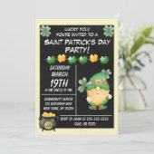 Lucky Gold Saint Patrick's Day Uitnodiging (Staand voorkant)