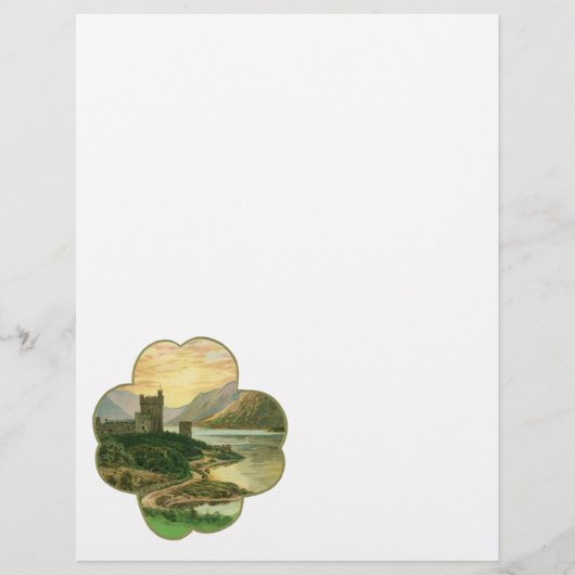 Lucky Gold Shamrock met een Iers Castle (Voorkant)