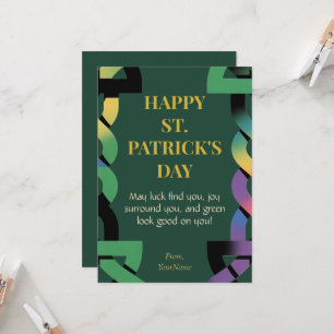 Lucky Gold Shamrock St. Patrick's Day Kaart