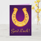 Lucky Golden Hoefijzer Good Luck Deep Paars Kaart (Gele Bloem)