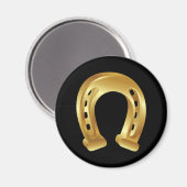 Lucky golden hoefijzer magneet (Voorkant / Achterkant)