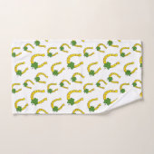 Lucky Golden Hoefijzer met Shamrock op White Bad Handdoek (Handdoek)