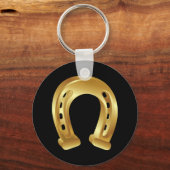 Lucky golden hoefijzer sleutelhanger (Voorkant)