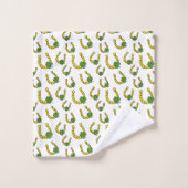 Lucky Golden Horseshoe avec Shamrock en blanc (Gant de toilette)