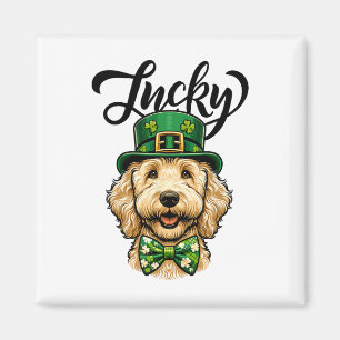 Lucky Goldendoodle hond St Patrick's Day Kinderen Magneet