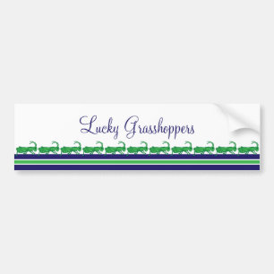 Lucky Grasshopper Striped Bumpersticker