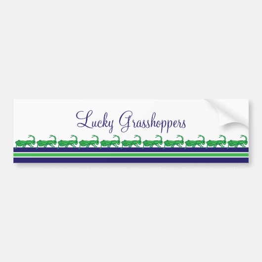 Lucky Grasshopper Striped Bumpersticker (Voorkant)