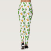 Lucky Green Beer en shamrocks St. Patrick's Day Leggings (Achterkant)