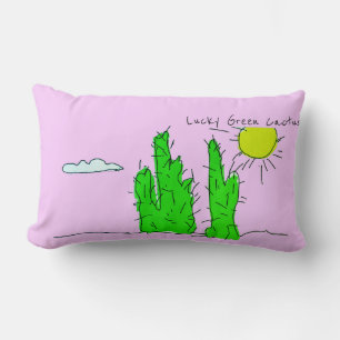Lucky Green Cactus Doodle Funky Sierkussen Kussen
