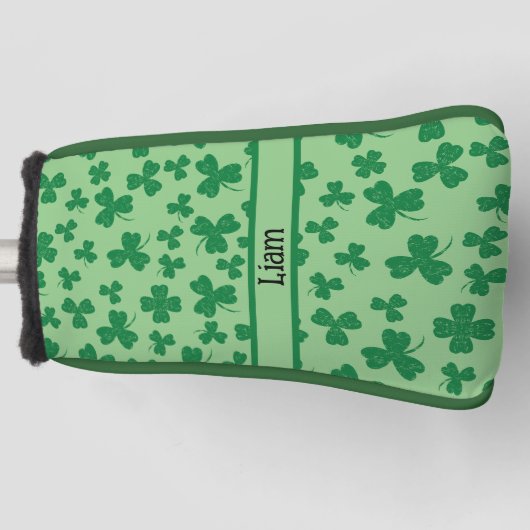 Lucky Green Clover Putter Golf Head Hoesje Golfheadcover (Voorkant)