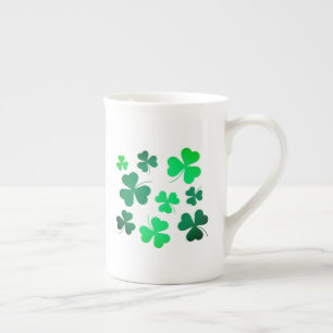 Lucky Green Clover Shamrock Ierland Porselein Kop