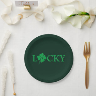 Lucky Green Clover Shamrock St. Patrick's Day Papieren Bordje