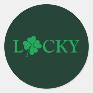 Lucky Green Clover Shamrock St. Patrick's Day Ronde Sticker