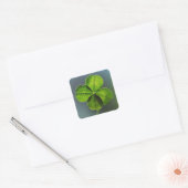 Lucky Green Clover Vierkante Sticker (Envelop)