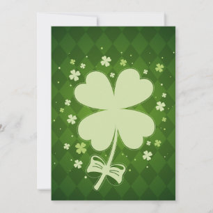 Lucky Green Diamond Four Leaf Ribbon Clover Aankondiging