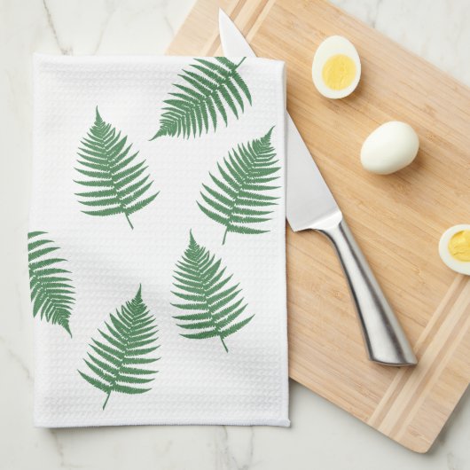 Lucky Green Fern Pattern-minimalisme Theedoek (Quarter Fold)