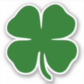Lucky Green Four Leaf Clover Iers Vinyl Cut Sticker (Voorkant)