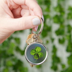 Lucky Green Four Leaf Clover Sleutelhanger