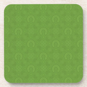 Lucky Green Icons Pattern Bier Onderzetter