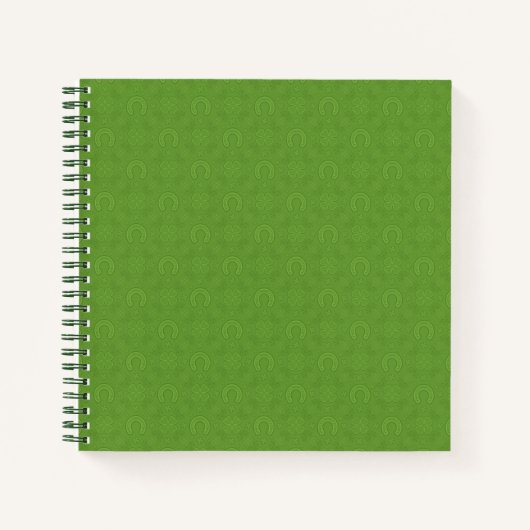 Lucky Green Icons Pattern Notitieboek (Voorkant)