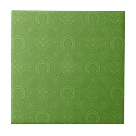 Lucky Green Icons Pattern Tegeltje (Voorkant)