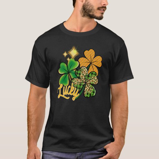 Lucky Green Irish Pset Shamrock St Patrick's Day T-shirt (Voorkant)