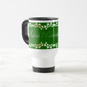 Lucky Green Irish Shamrocks Saint Patrick's Day Reisbeker (Voorkant links)