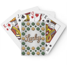 Lucky Green Or Shamrocks Argent Jeu de Cartes