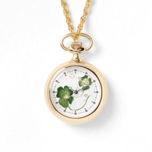 LUCKY GREEN SHAMROCK LADIES WITH HEARTS HORLOGE