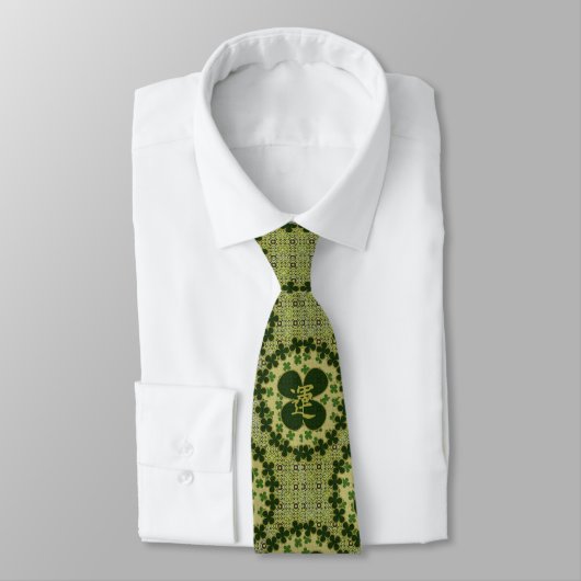Lucky Green Shamrock Pattern Stropdas (Gebonden)