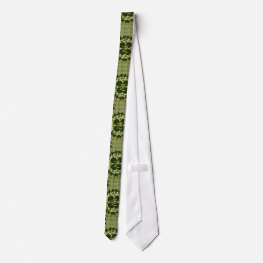 Lucky Green Shamrock Pattern Stropdas (Achterkant)