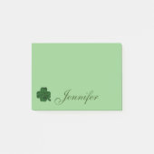Lucky Green Shamrock Script Name Custom Post-it® Notes (Voorkant)