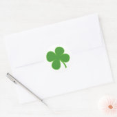 Lucky Green Shamrock | Simple Clover Leaf Design Ronde Sticker (Envelop)