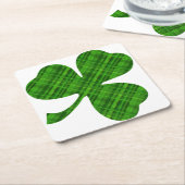 Lucky Green Shamrock Square Onderzetters (Schuin)