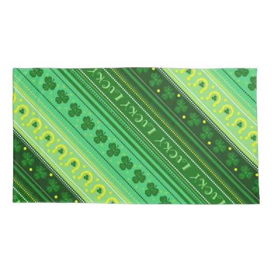 Lucky Green Shamrock | St. Patricks Day Irish Kussensloop (Achterkant)