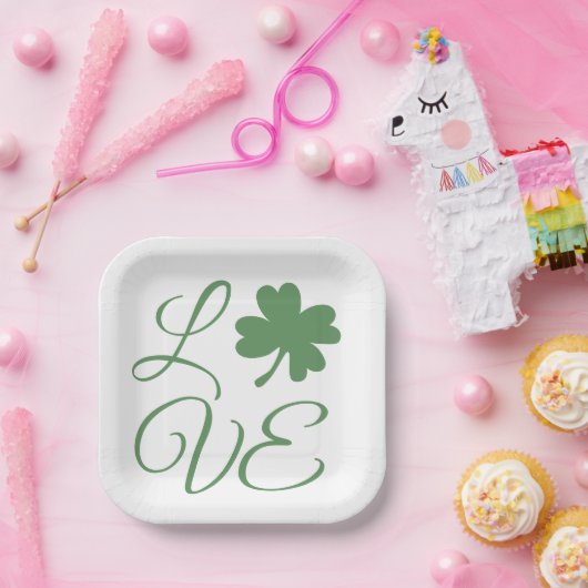 Lucky Green Shamrocks St. Patrick's Day Papieren Bordje (Feest)