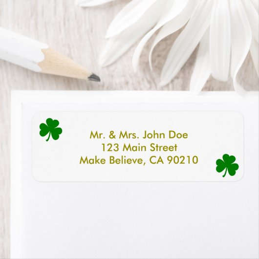 Lucky Green St Patrick's Day Irish Shamrock Etiket (Insitu)