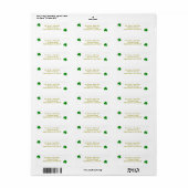 Lucky Green St Patrick's Day Irish Shamrock Etiket (Full Sheet)
