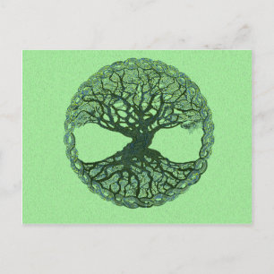 Lucky Green Tree of Life Briefkaart